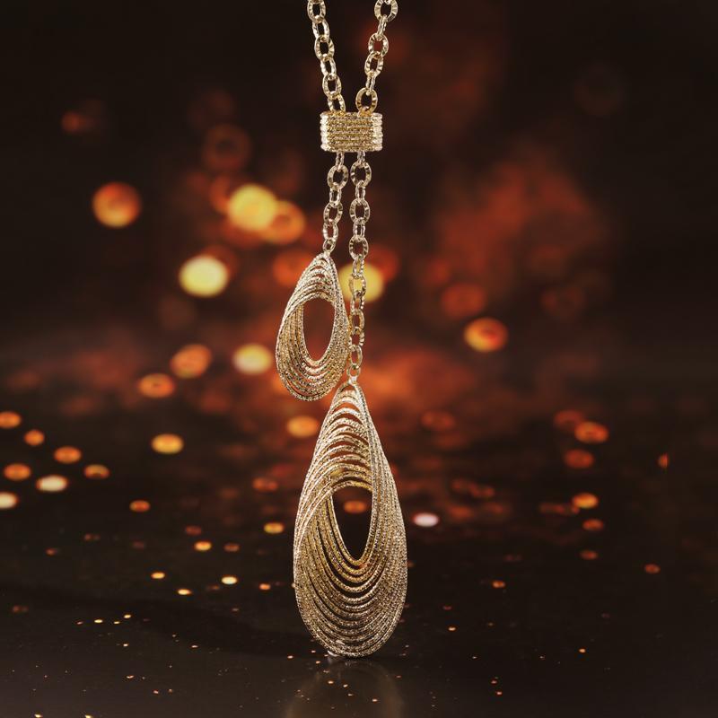 Infinity Italian Gold Necklace & Earrings